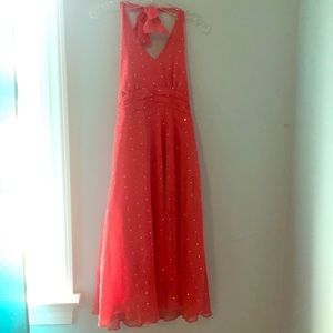 Hype Girls Coral Sparkle Chiffon Dress